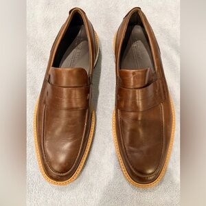Ecco Men's Brown Leather Slip-On Loafers